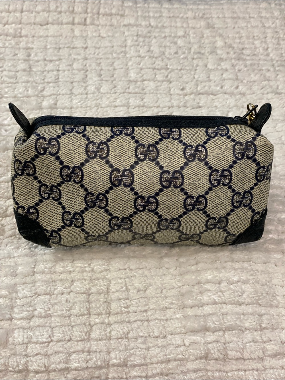 Vintage Gucci navy GG monogram canvas mini pouch